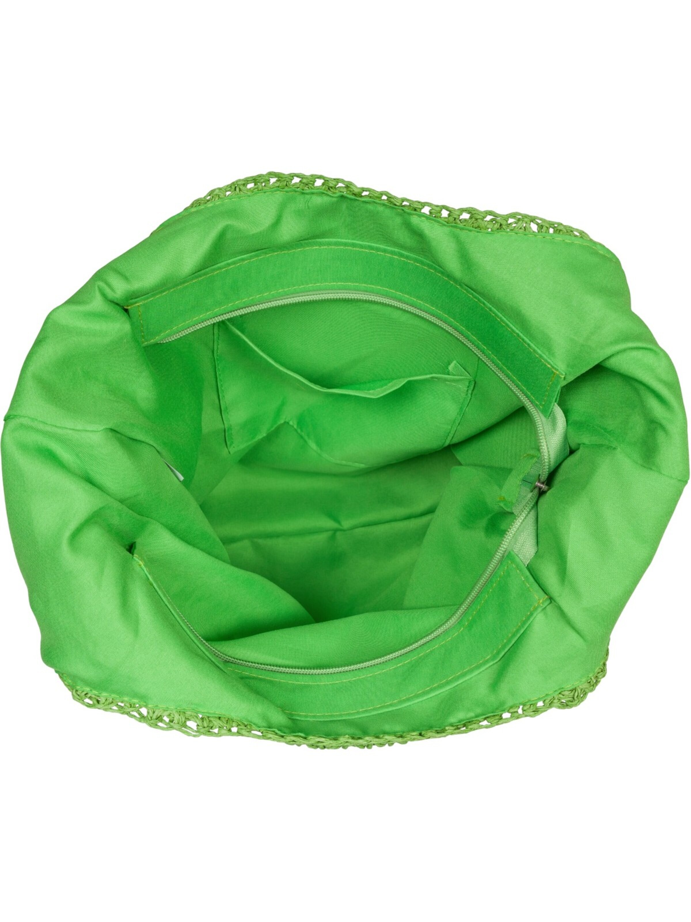 styleBREAKER Shoulder bag 'Papierstroh Beuteltasche' in Green