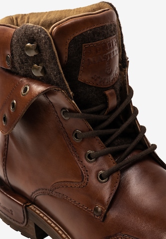 DreiMaster Vintage Lace-Up Ankle Boots in Brown