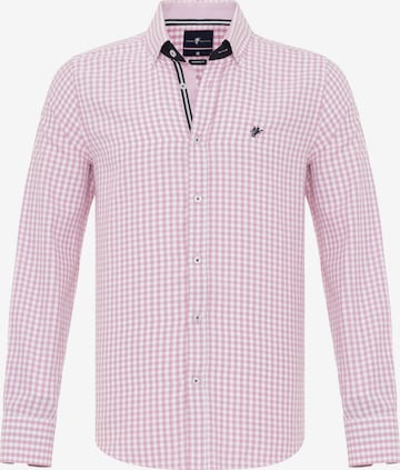 DENIM CULTURE Regularny krój Koszula 'TONEY' w kolorze różowy: przód