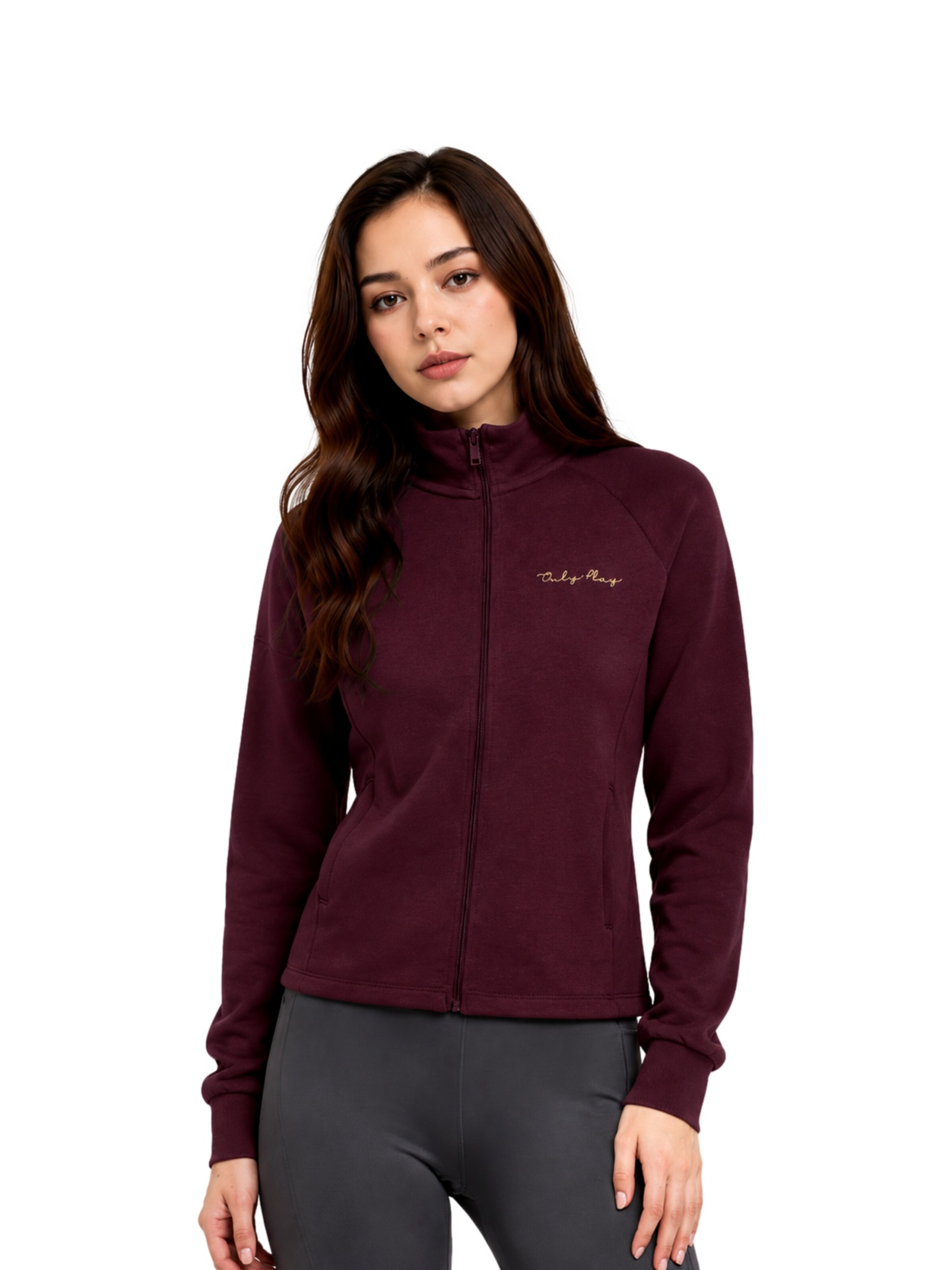 ONLY PLAY - Sudadera con cremallera deportiva 'ONPACE' en rojo: frente