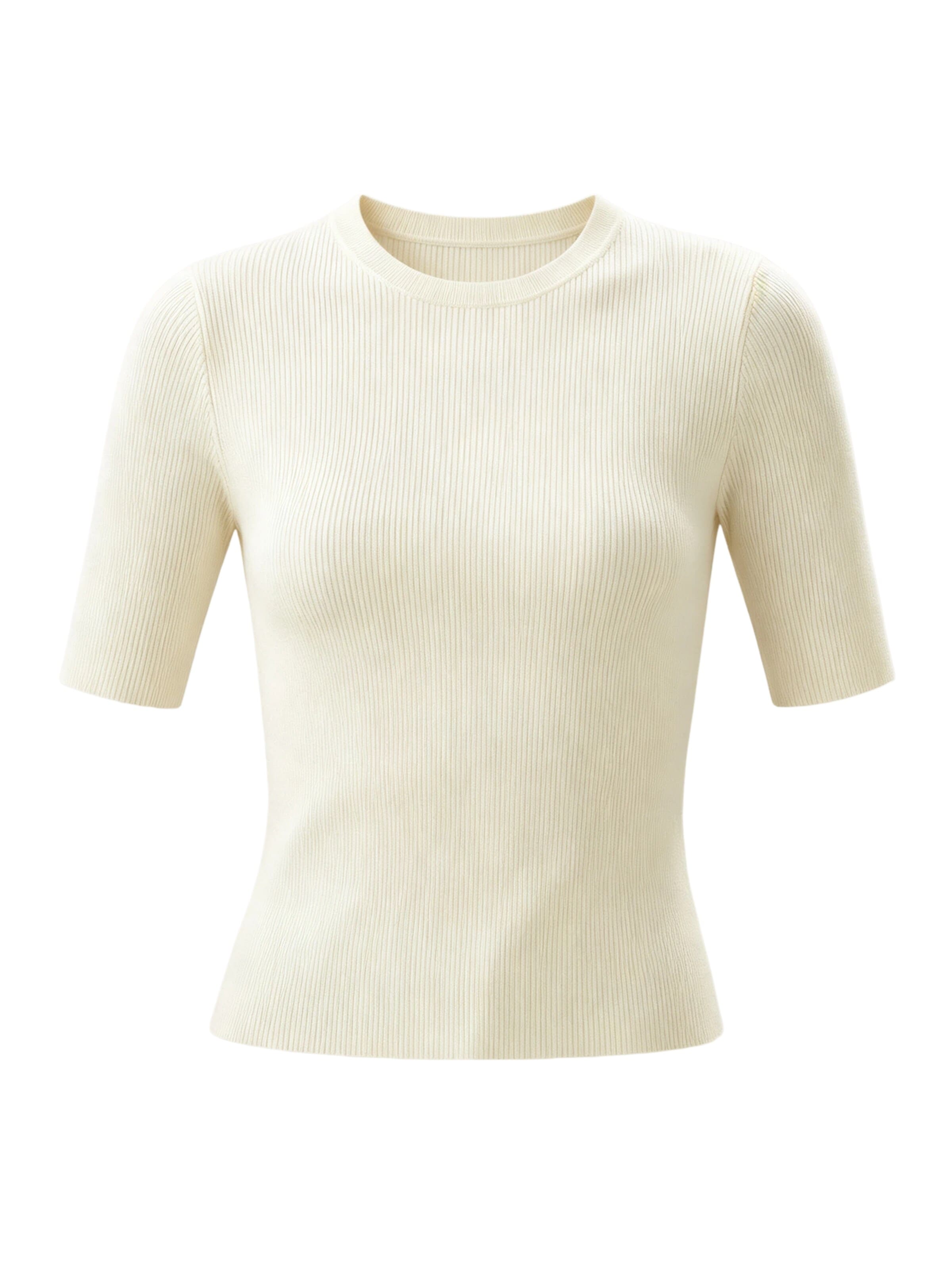Lilysilk Shirt 'Essential Seidenstrick Oberteil' in Wit: voorkant