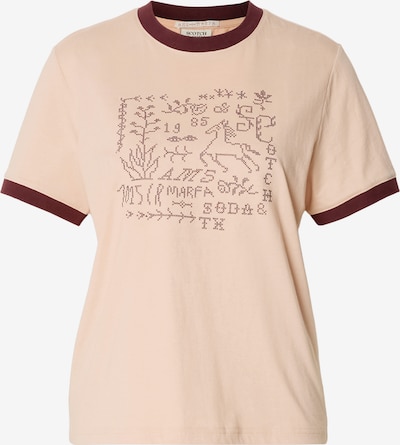 Marškinėliai iš SCOTCH & SODA, spalva – pastelinė oranžinė / vyšninė spalva, Prekių apžvalga