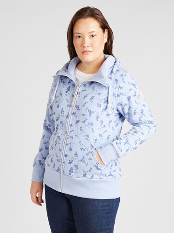 Ragwear Plus Zip-Up Hoodie in Blue: front