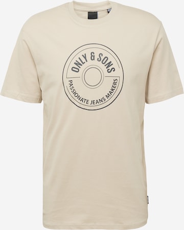 Only & Sons Тениска 'LAMER' в сиво: отпред