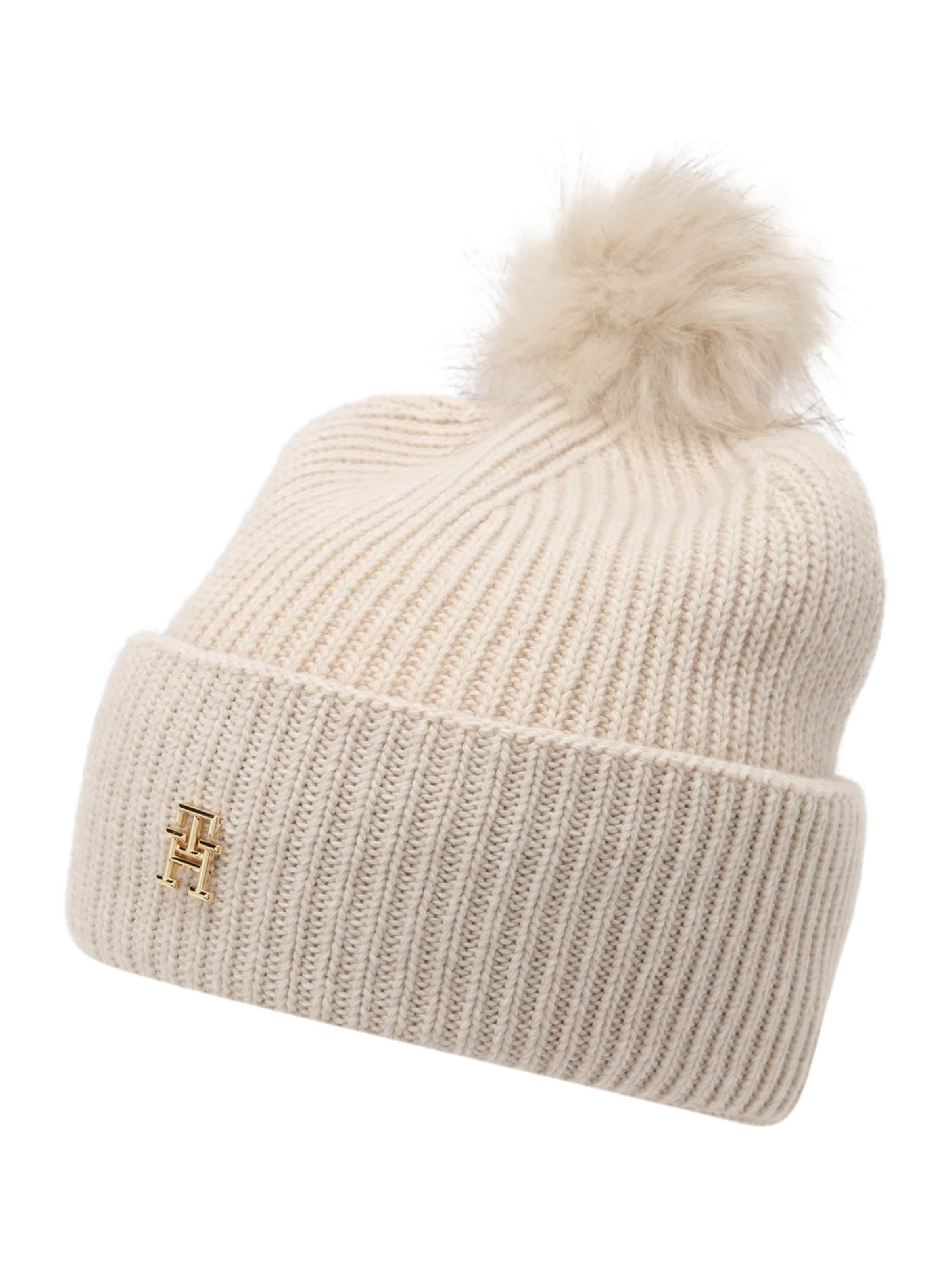 TOMMY HILFIGER Beanie in Beige: front