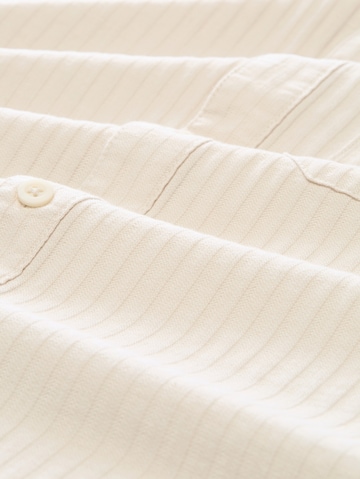 TOM TAILOR DENIM Comfort fit Button Up Shirt in Beige