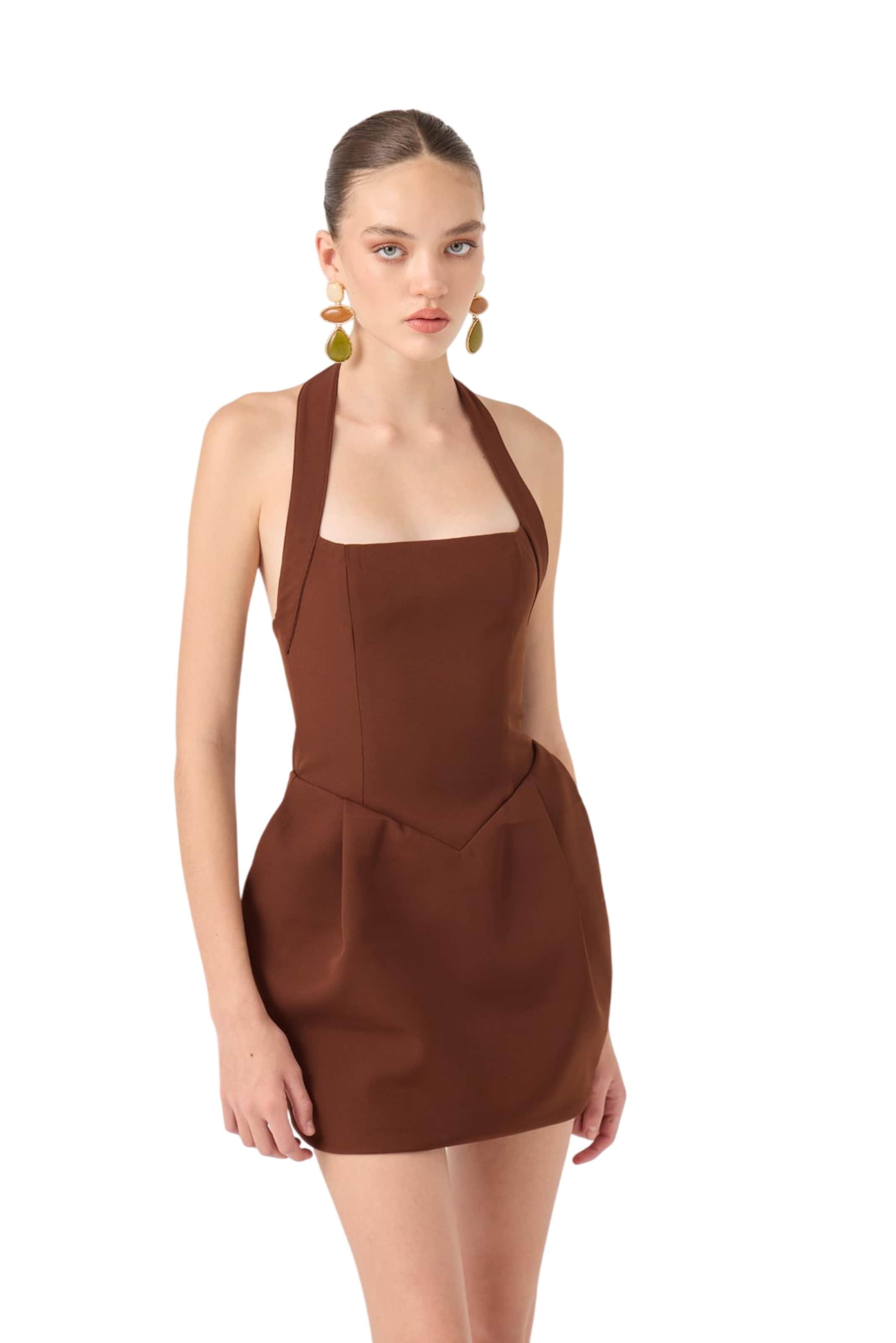 HOLLY LOLLY Kleid in Braun: Vorderseite