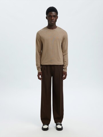 SELECTED Regular Fit Pullover 'SLHBERG' in Braun