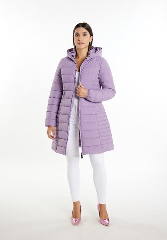 Cappotto invernale di faina in lilla