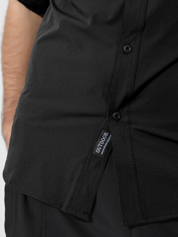 Youthup Comfort fit Button Up Shirt in Black