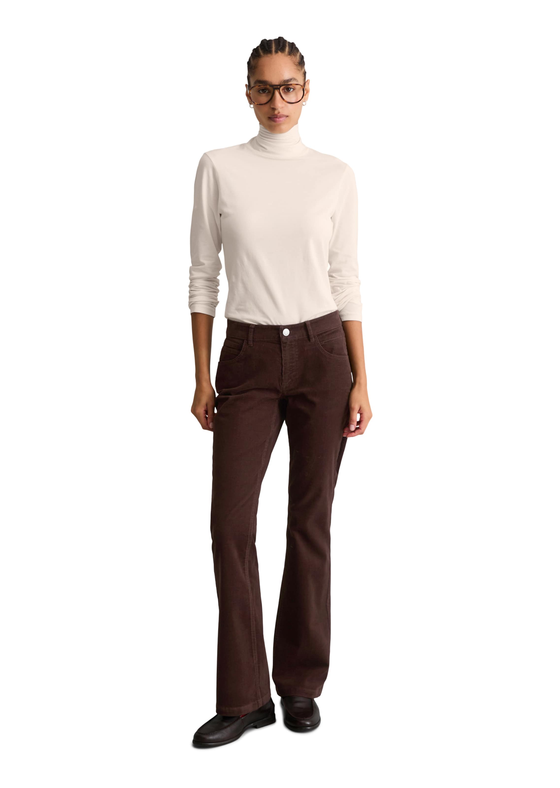 Marc O'Polo DENIM Bootcut Broek ' Nella ' in Bruin: voorkant