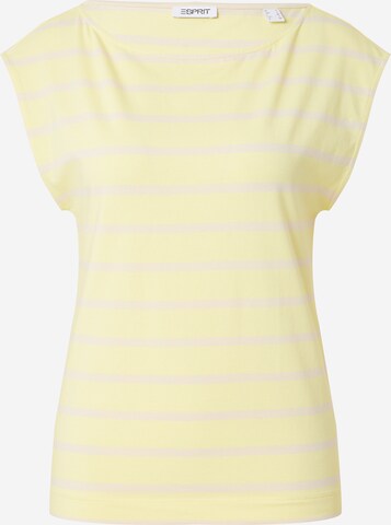 T-shirt ESPRIT en jaune : devant