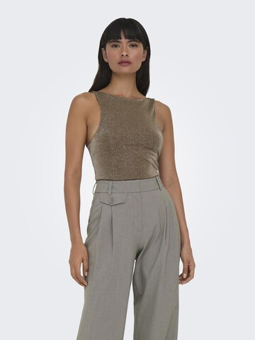 ONLY Shirt Bodysuit 'AMERA' in Brown: front