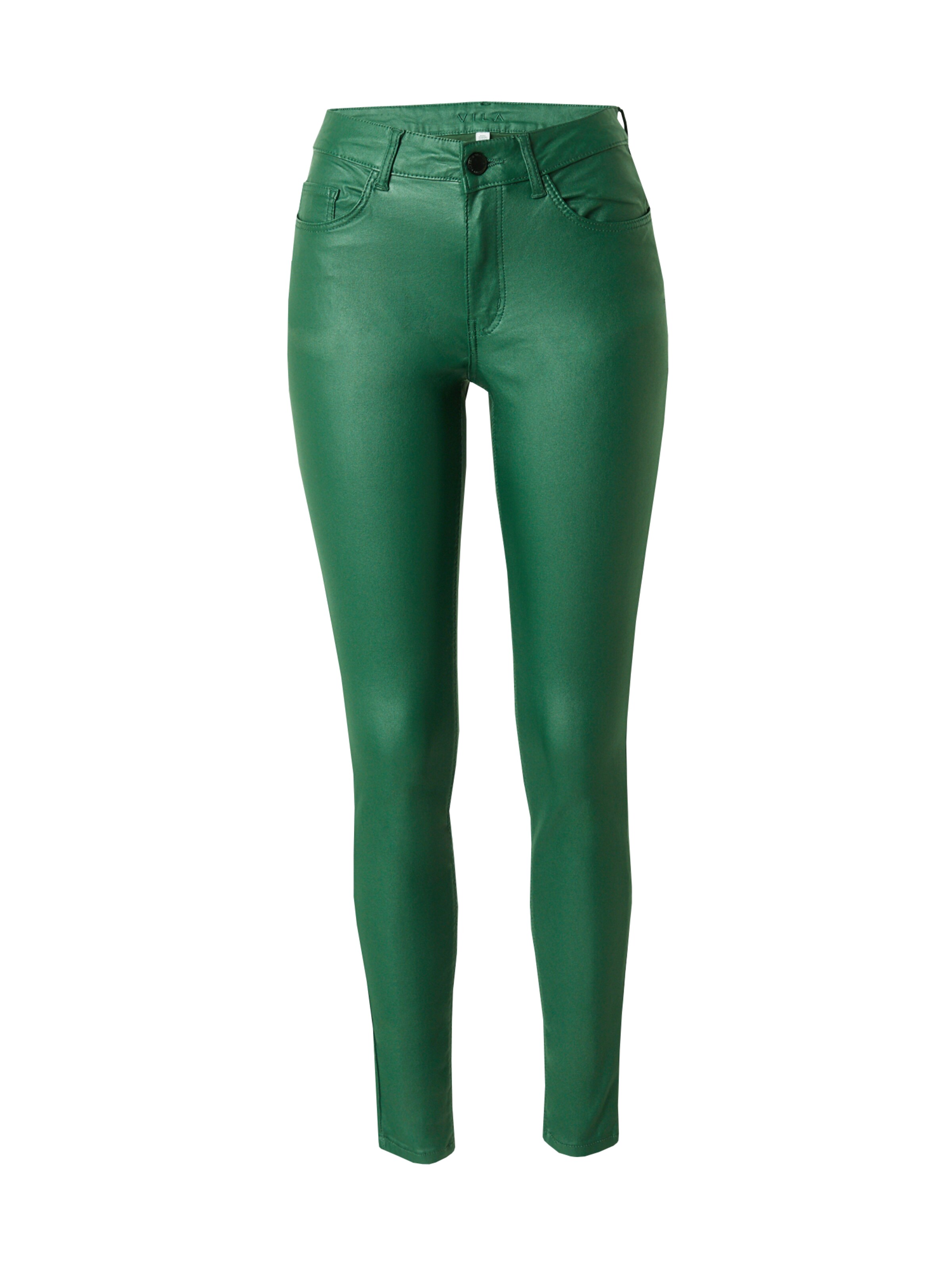 VILA Slim fit Trousers 'VISarah' in Green: front