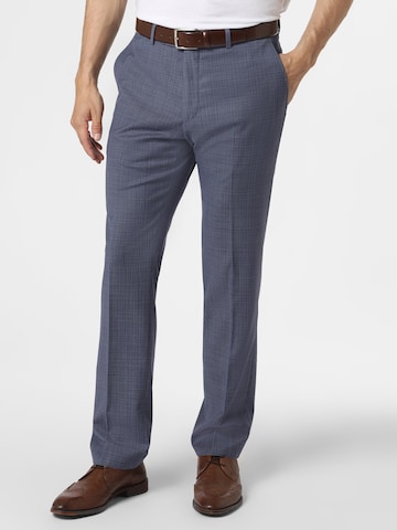 HECHTER PARIS Regular Pleated Pants in Blue: front