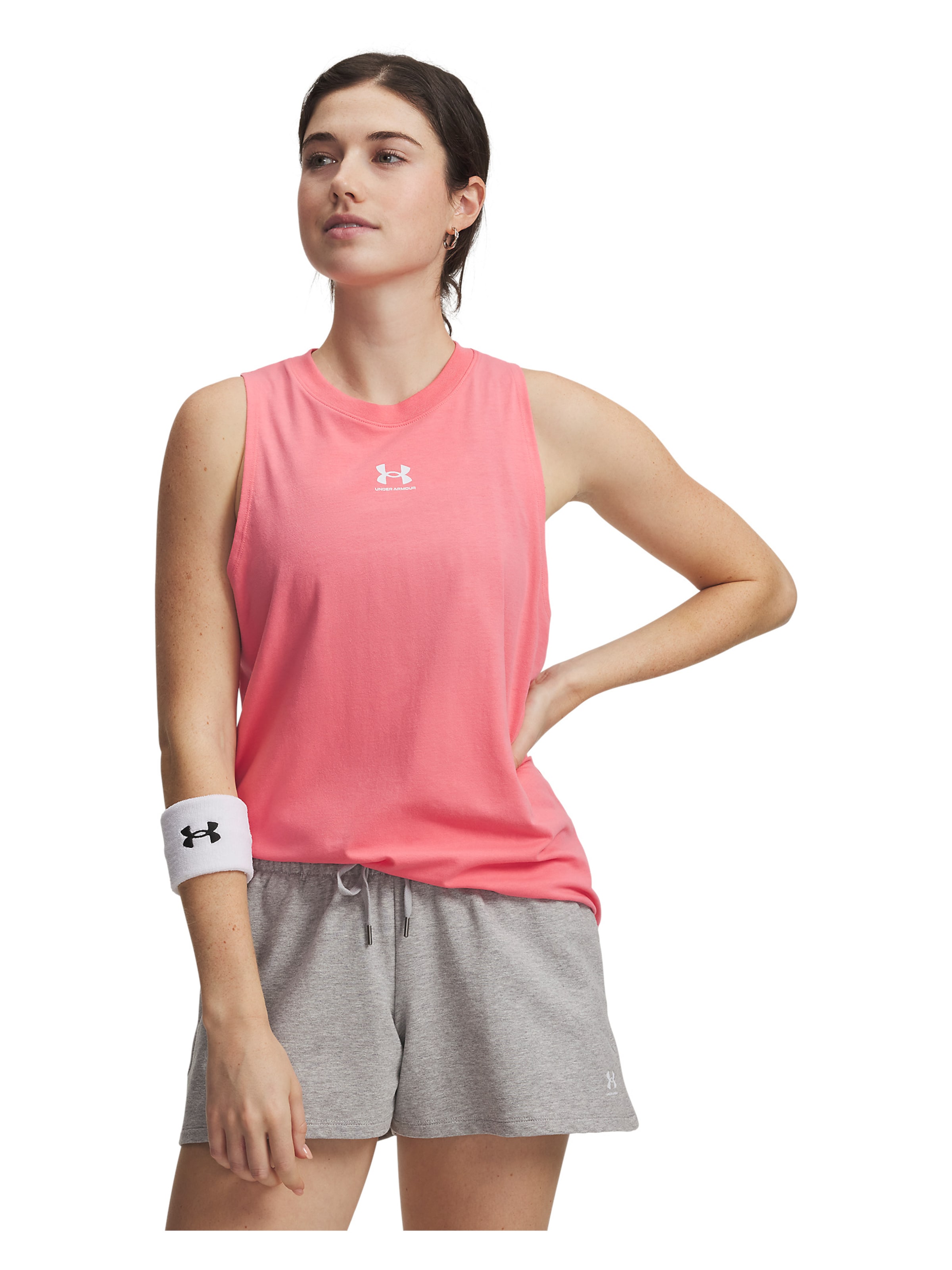 UNDER ARMOUR Sports top 'Off Campus Muscle' in Pink: front