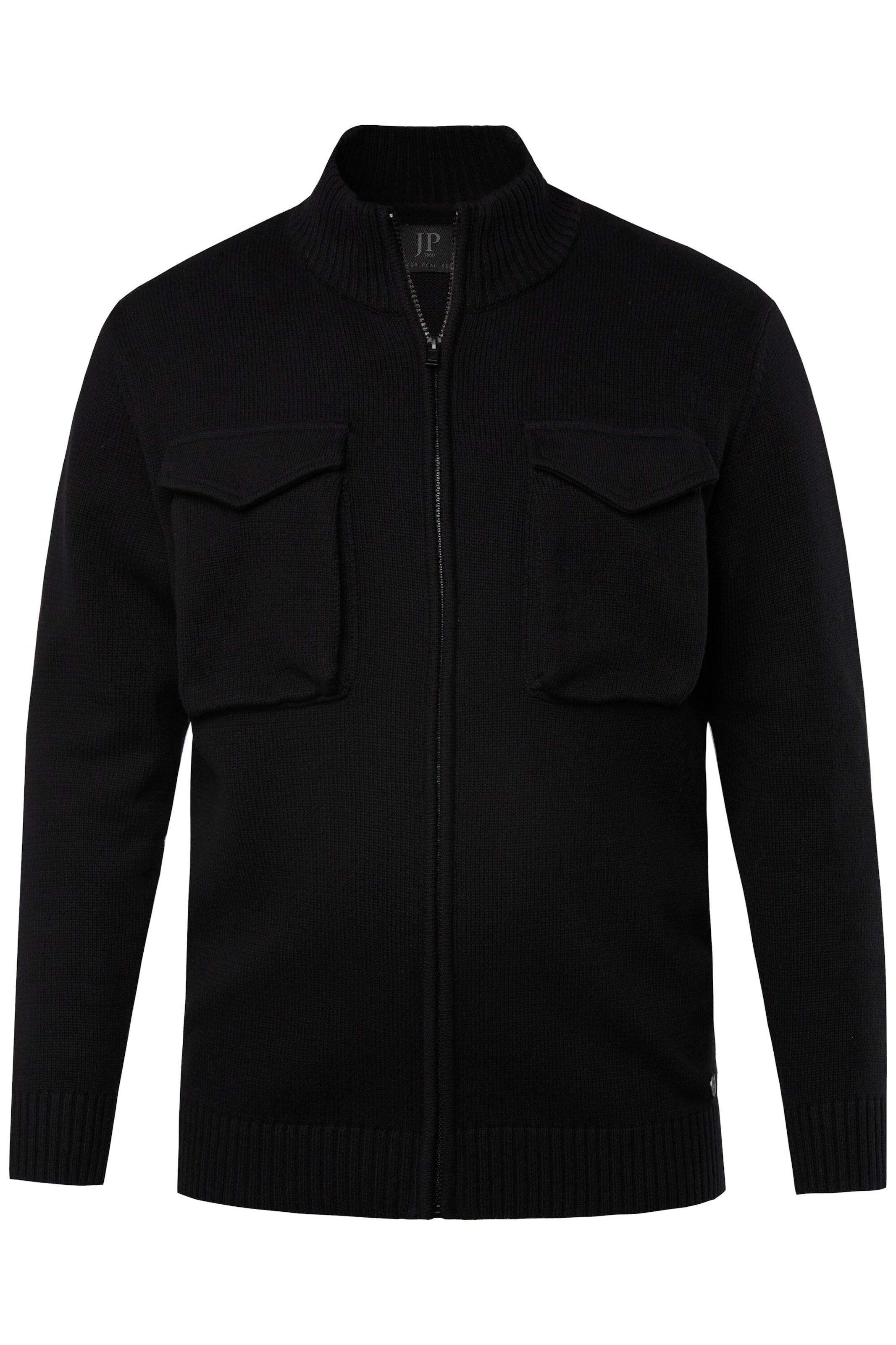 JP1880 Strickjacke in Schwarz: Vorderseite