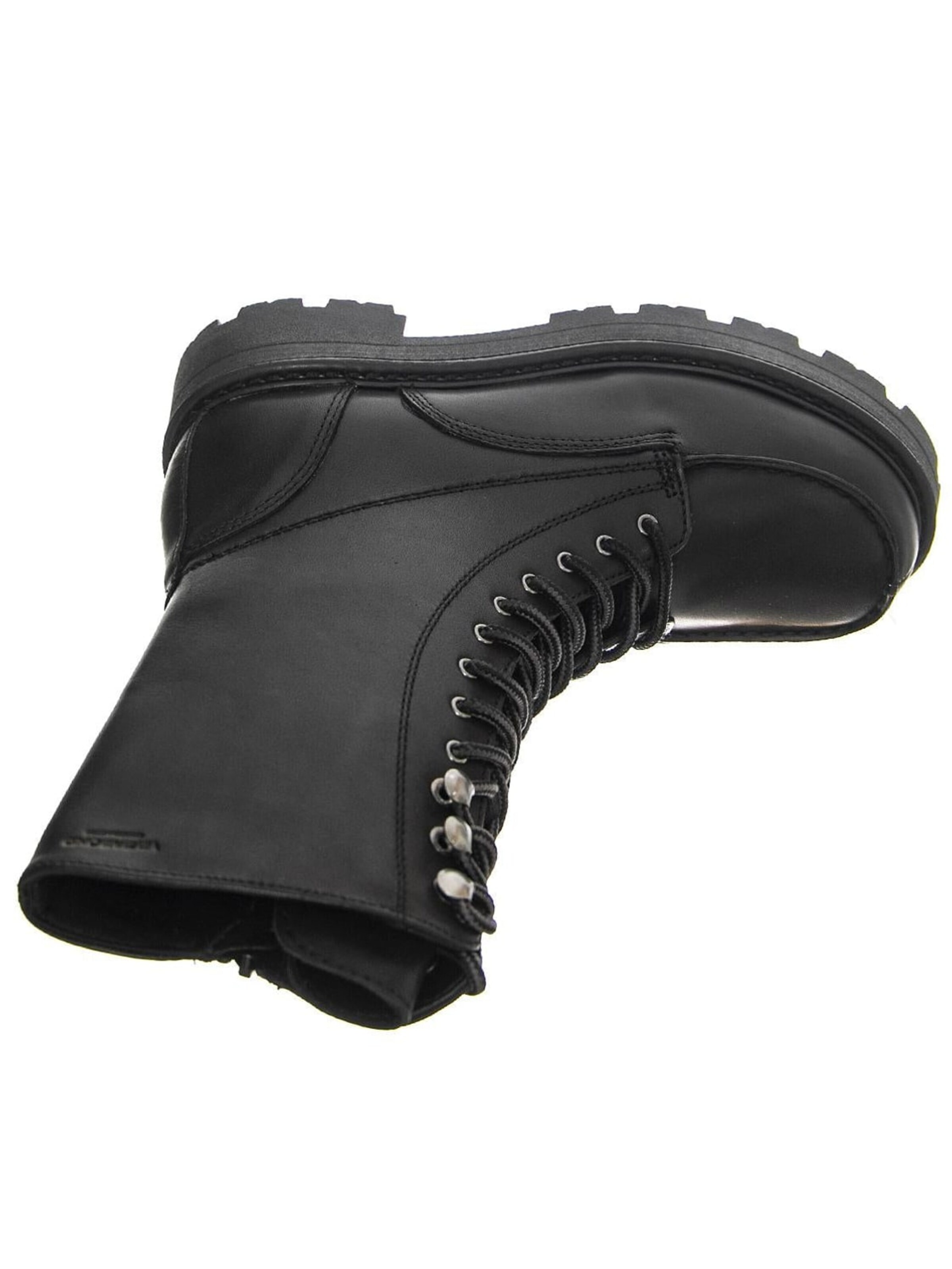Vagabond Kozaki sznurowane 'Womens Cosmo 2.0 Cow Leather Black Boots Low Heel Chunky' w kolorze czarny