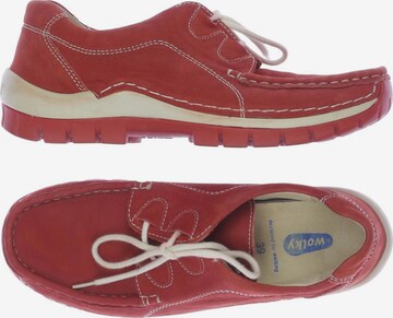 Wolky Flats & Loafers in 39 in Red: front