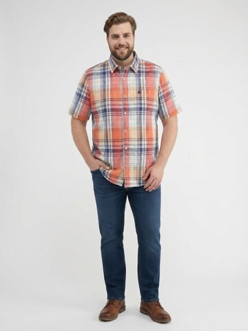 LERROS Regular Fit Kariertes Kurzarmhemd in großen Größen in Weiß