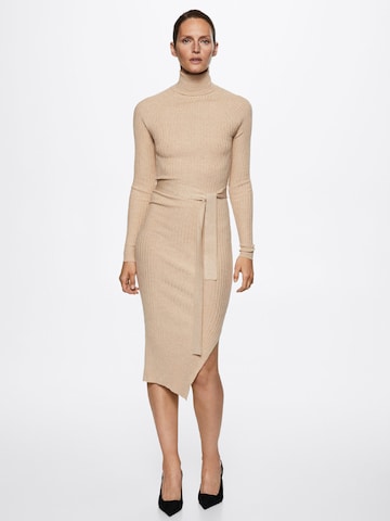 MANGO Knitted dress 'GOLETAC' in Brown