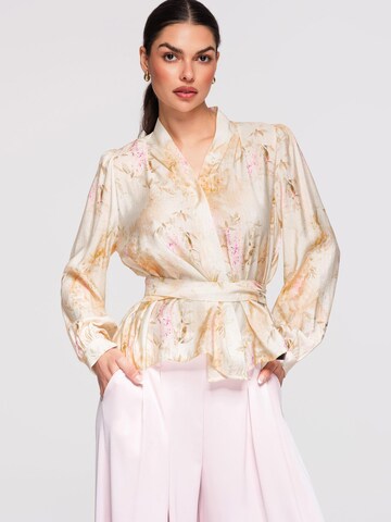 Camicia da donna di Ombre in beige: frontale