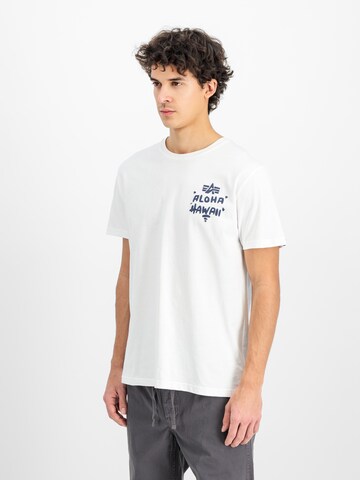 T-Shirt ALPHA INDUSTRIES en blanc : devant