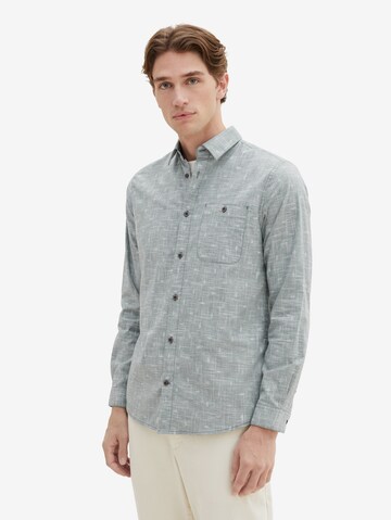 TOM TAILOR Regular fit Button Up Shirt in Green: front