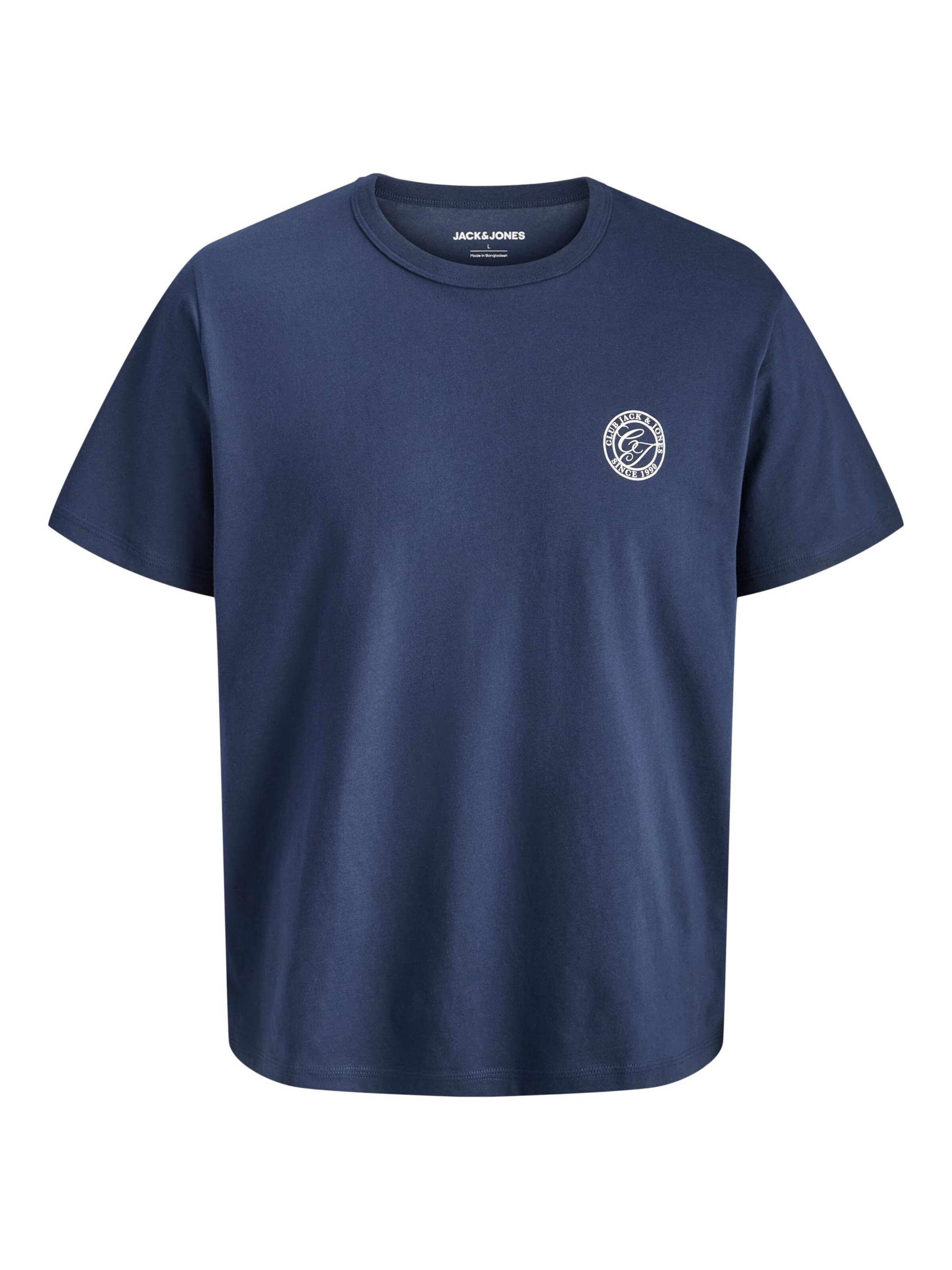 JACK & JONES Shirt in de kleur Navy / Wit, Productweergave