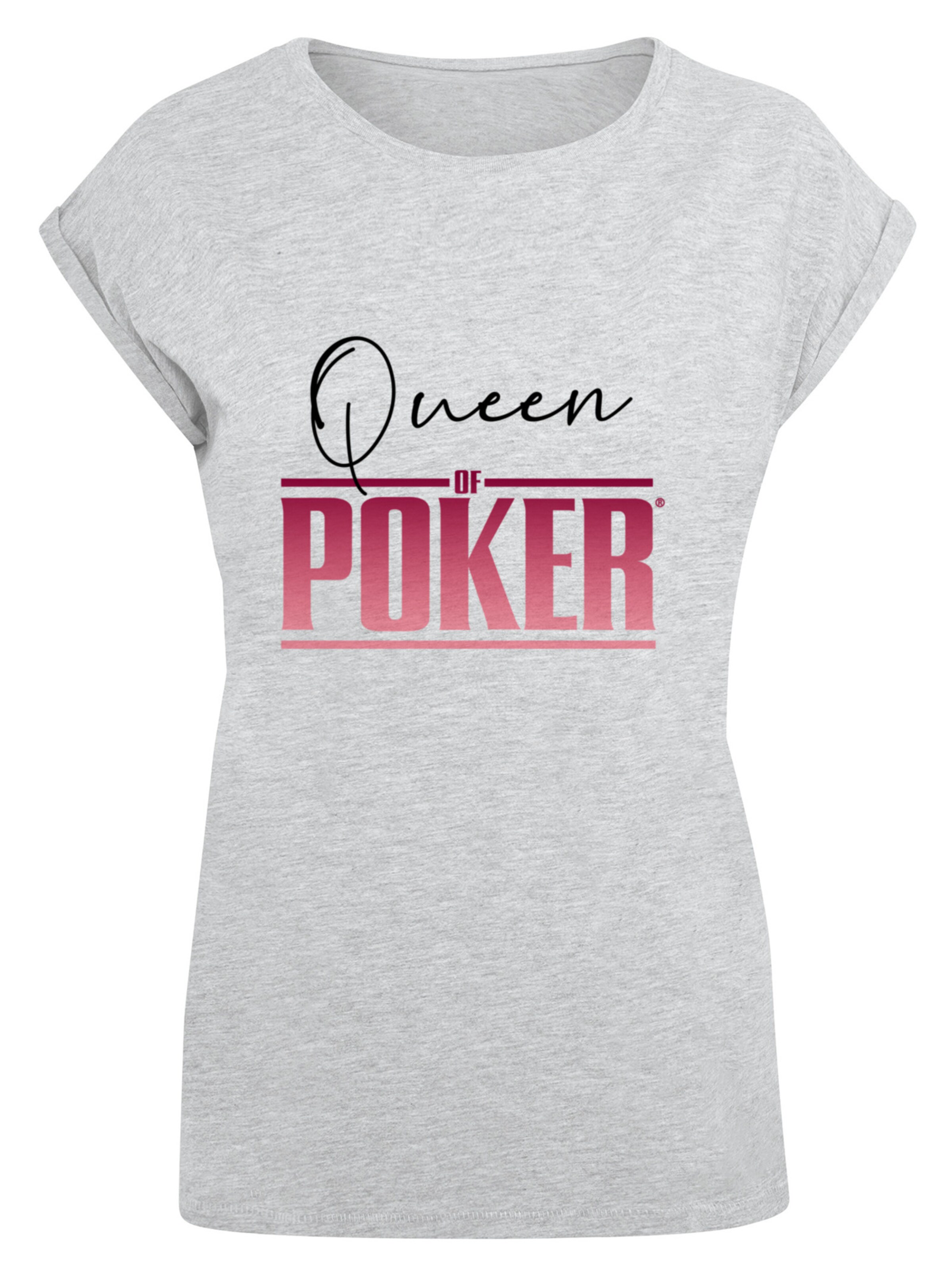 F4NT4STIC Shirt 'Queen of Poker' in Grau: Vorderseite