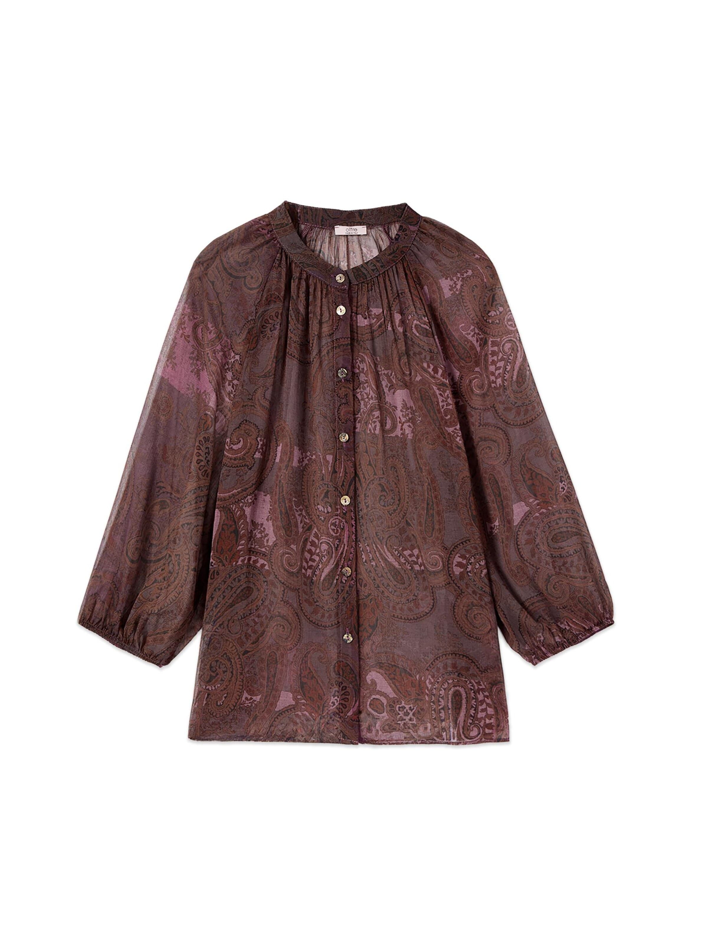 Camicia da donna di oltre in marrone: frontale