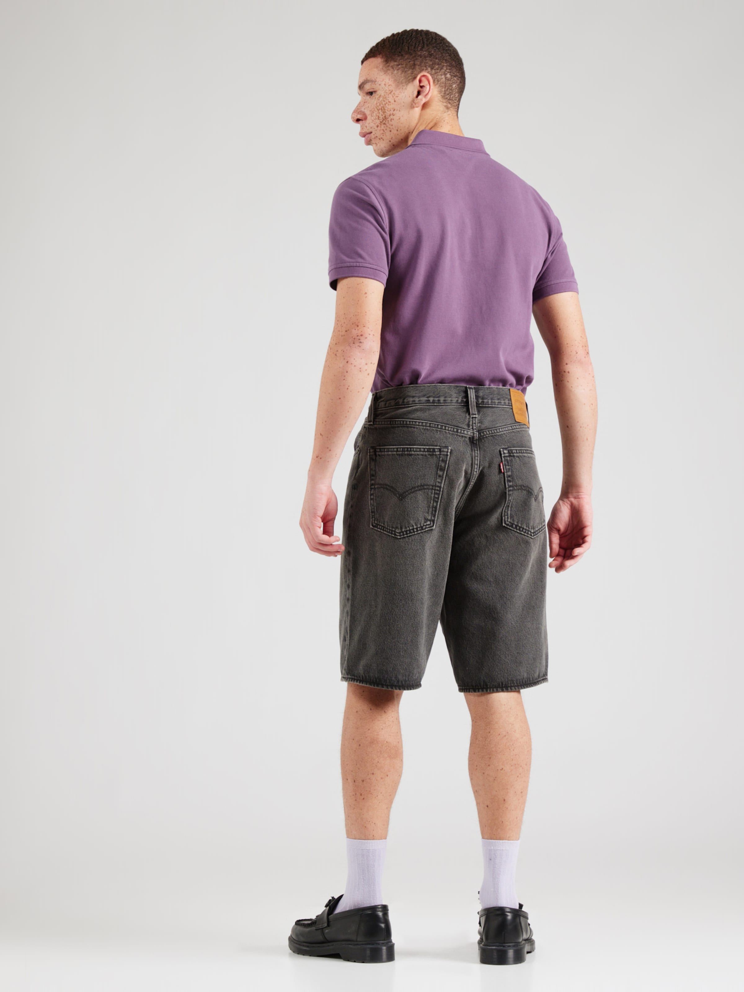 LEVI'S ® Loosefit Jeans '478™ Baggy Shorts' in Black Denim | ABOUT YOU