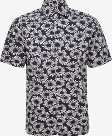 Casual Friday Kurzarmhemd Cfanton S Flower Printed Shirt in Blau: predná strana