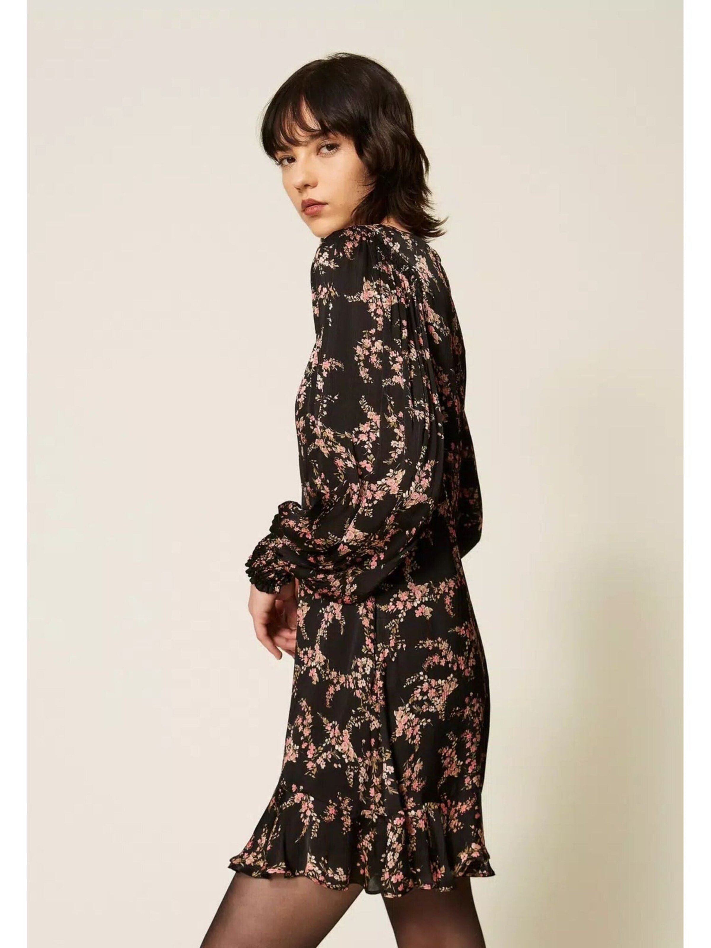 Twinset Dress 'short dress in floral crêpe satin' in Mixed colours