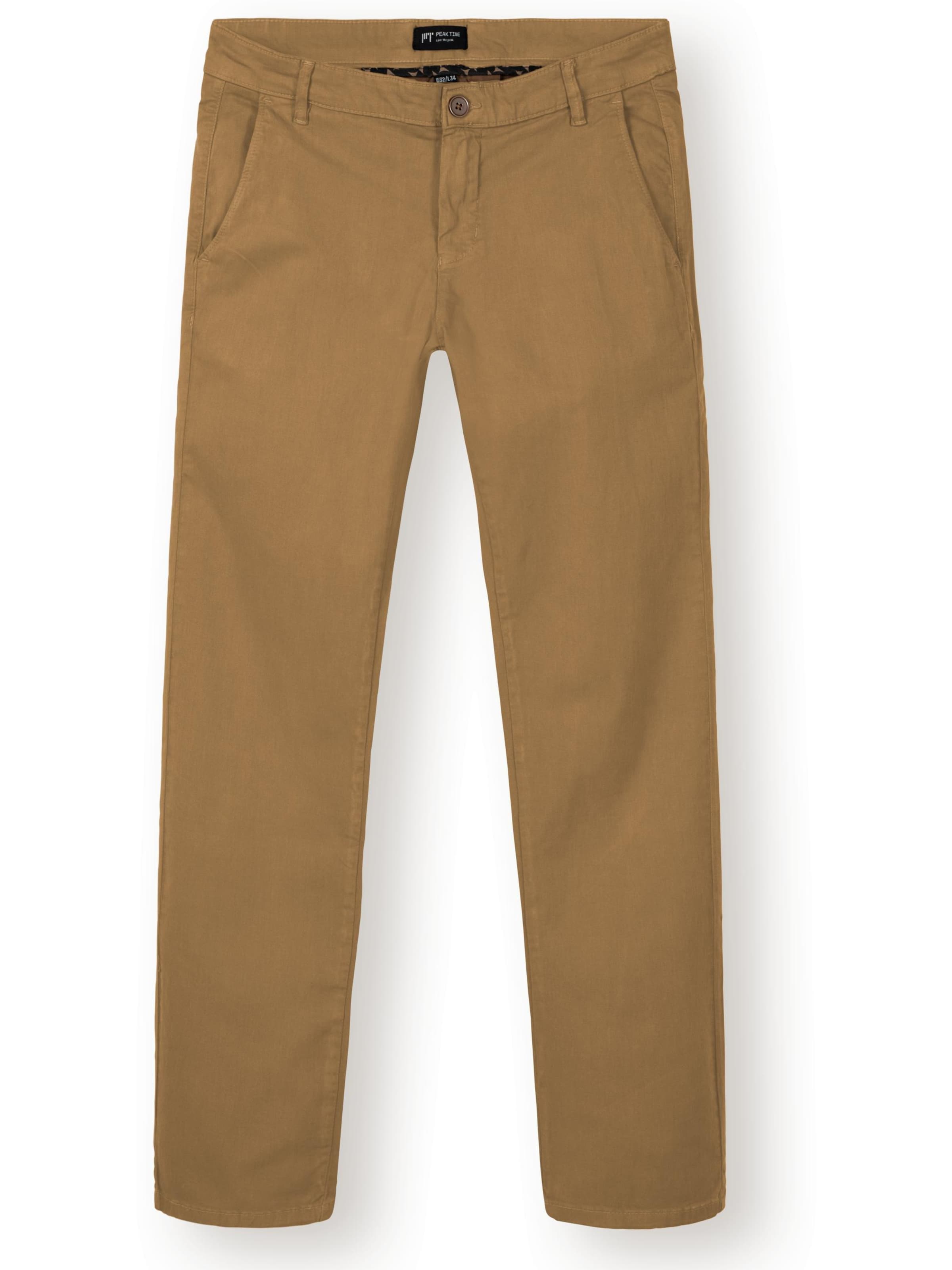 Pantalon chino 'Solon' Peak Time en marron : devant