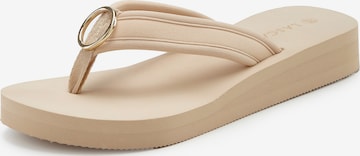 LASCANA Сандали с разделител за пръстите в бежово: отпред