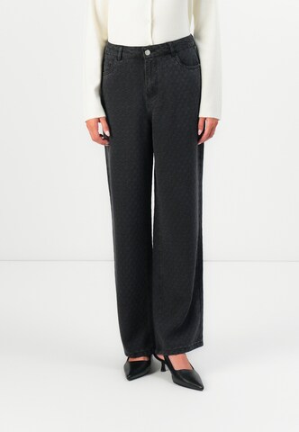 ONLY Wide leg Byxa 'ONLKIMBERLY' i svart: framsida