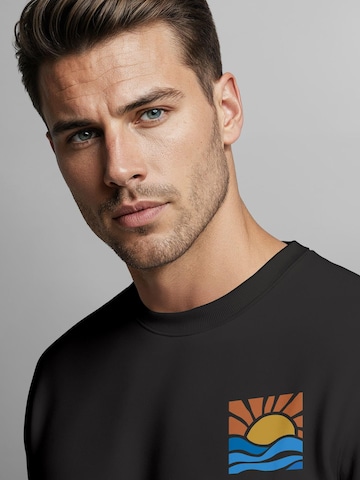 Neverless Sweatshirt 'Sun Wave Batch' in Black
