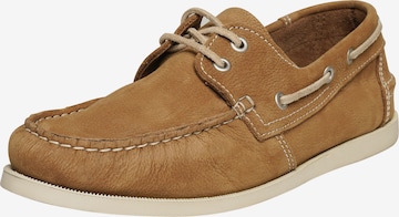 Henry Stevens Mocassins ' Elia ' in Beige: voorkant