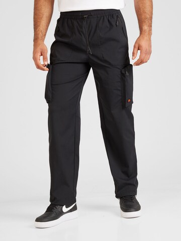 ELLESSE - Regular Calças cargo 'Squadron' em preto: frente