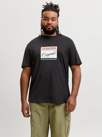 Jack & Jones Plus - Camiseta 'JORHyeres' en negro: frente