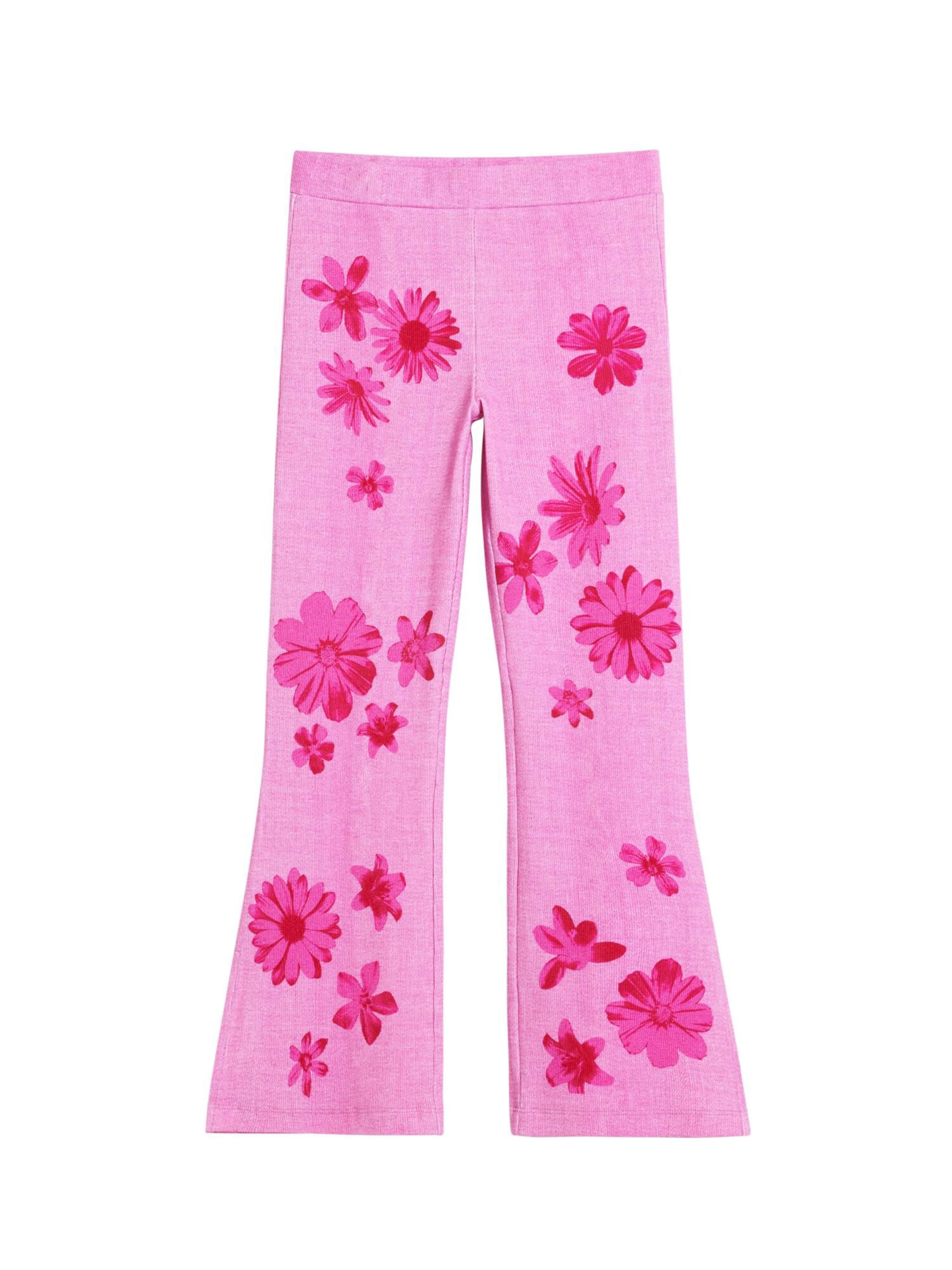 Desigual Rozšírený strih Nohavice - Ružová: predná strana