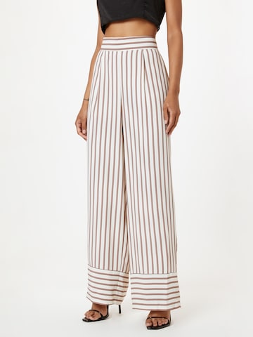 River Island Wide Leg Plissert bukse i brun: forside