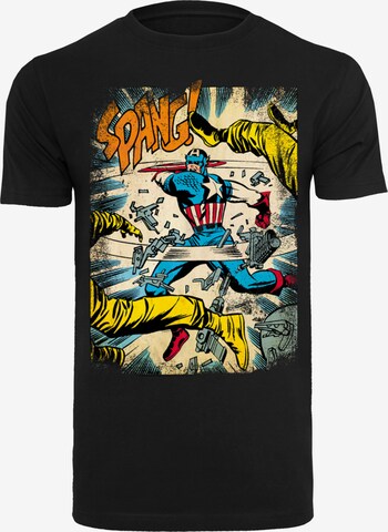 F4NT4STIC Shirt 'Marvel Captain America Spang' in Zwart: voorkant