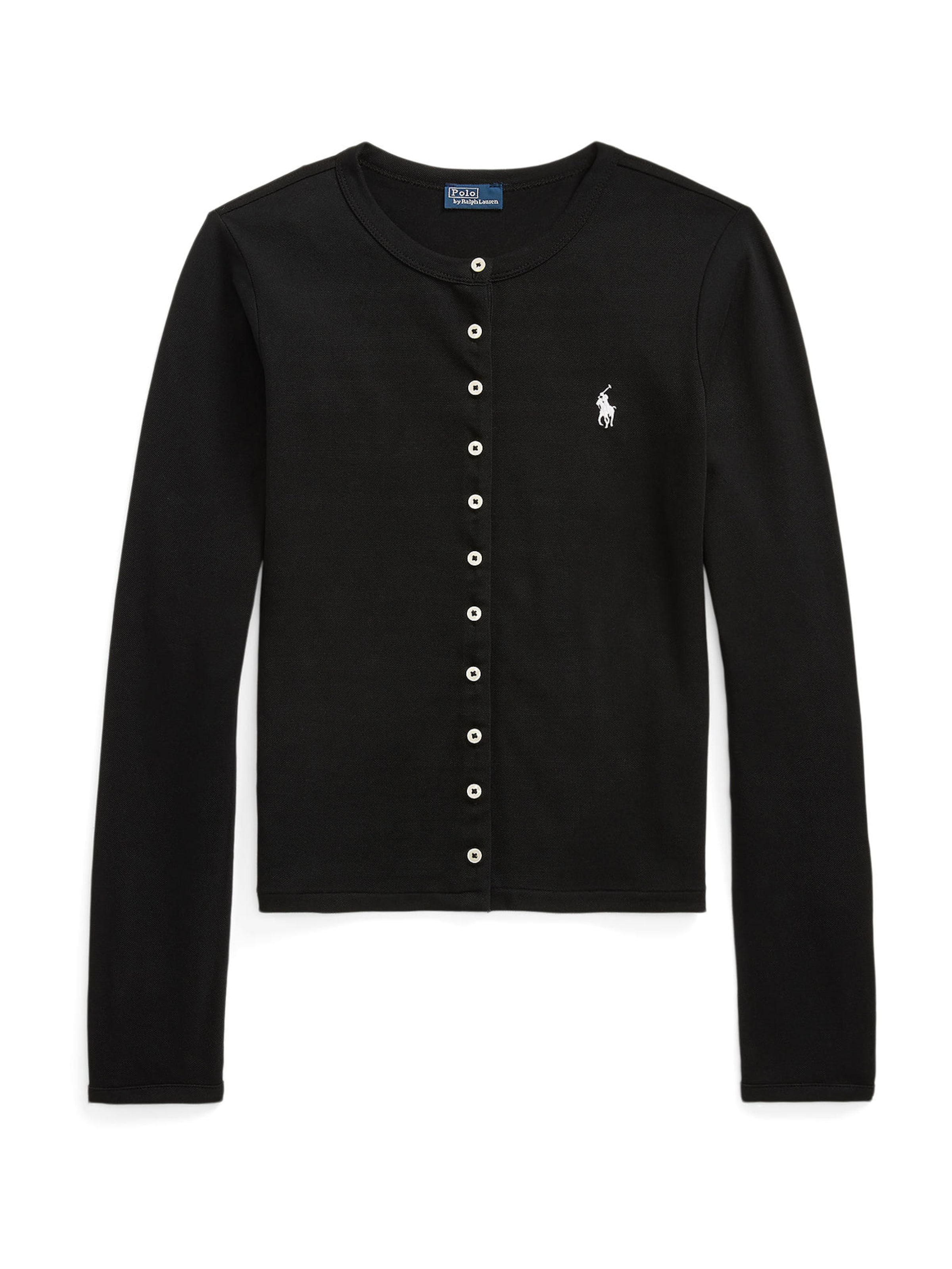 melns Polo Ralph Lauren Adīta jaka: no priekšpuses