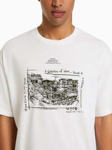 Bershka T-Shirt in Weiß