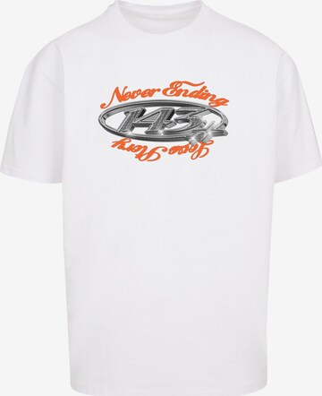 T-Shirt 'Never ending...' MT Upscale en blanc : devant