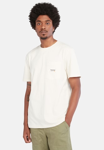 TIMBERLAND T-Shirt 'Work For The Future' in Beige: predná strana