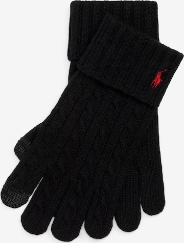 Polo Ralph Lauren Full Finger Gloves in Black: front