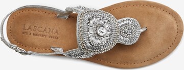 LASCANA T-bar sandals in Silver